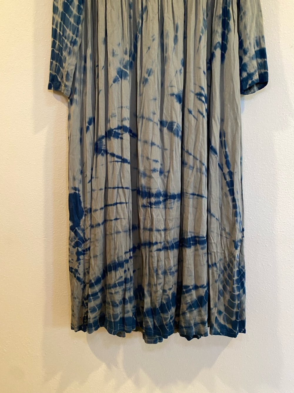 Dolan Left Coast Anthropologie Tie Dye Maxi Dress M Gray Blue Boho Long Sleeve - Picture 10 of 14